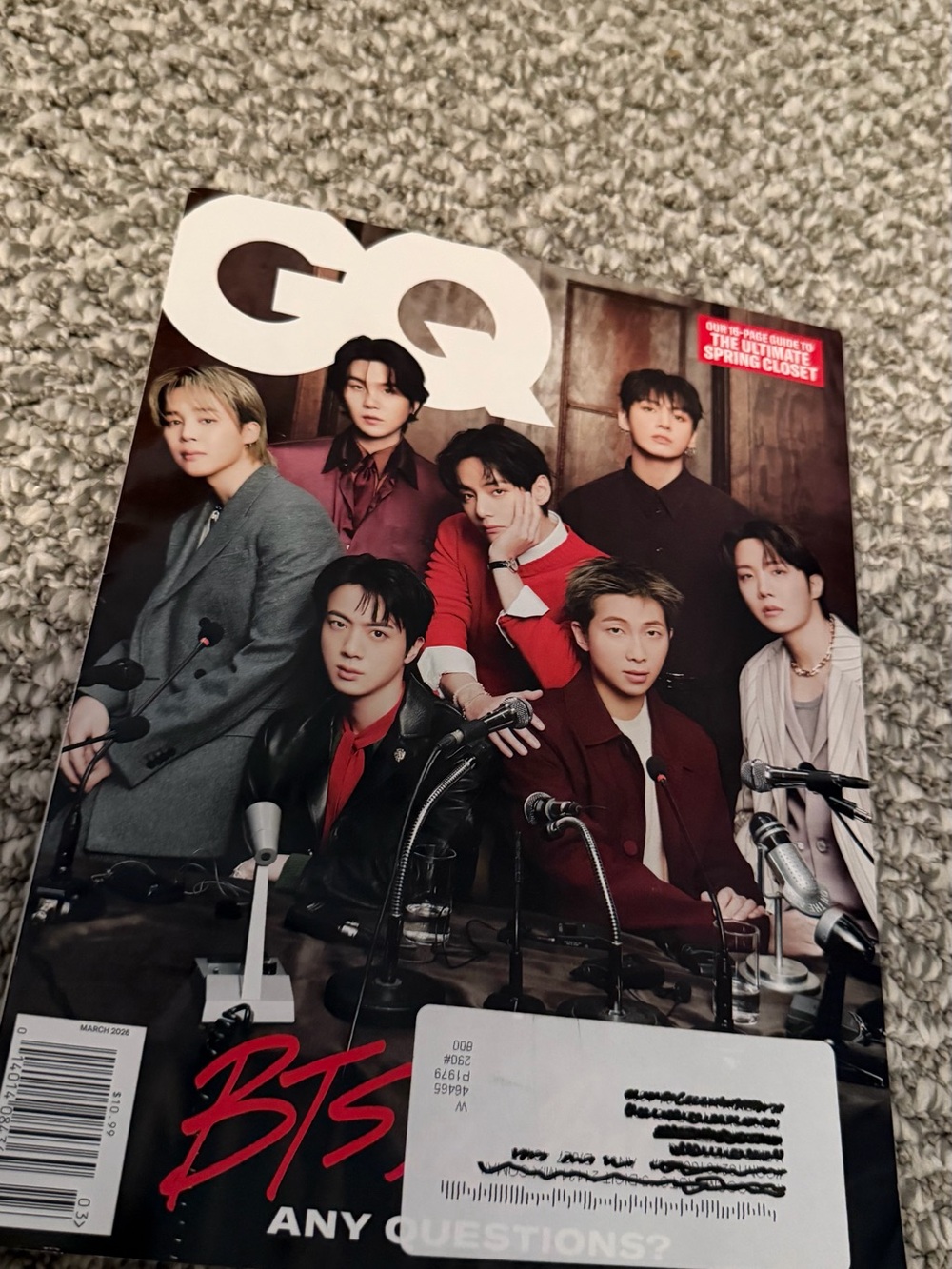 GQ Magazine Cover Featuring Group - Red, Black, Gray Accents